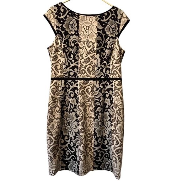 Maggy London‎ Sleeveless Paisley Dress Size 14 Career Professional Formal Zip - Picture 1 of 8